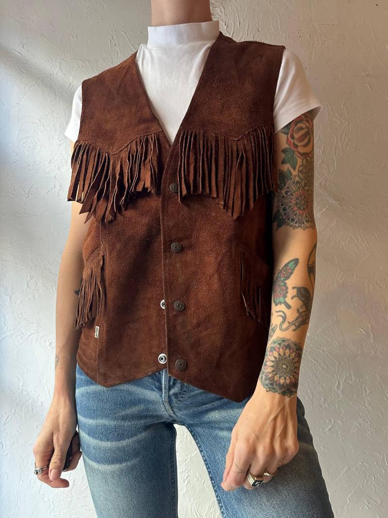 70S "Levis' Leder Fransenweste/Medium von TheWildHoneyShop