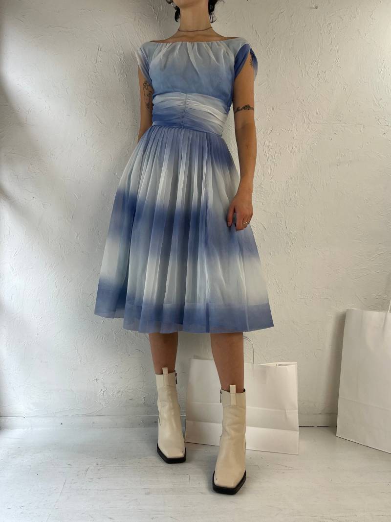 80 Handgemachtes Blaues Netz Kleid/Small von TheWildHoneyShop