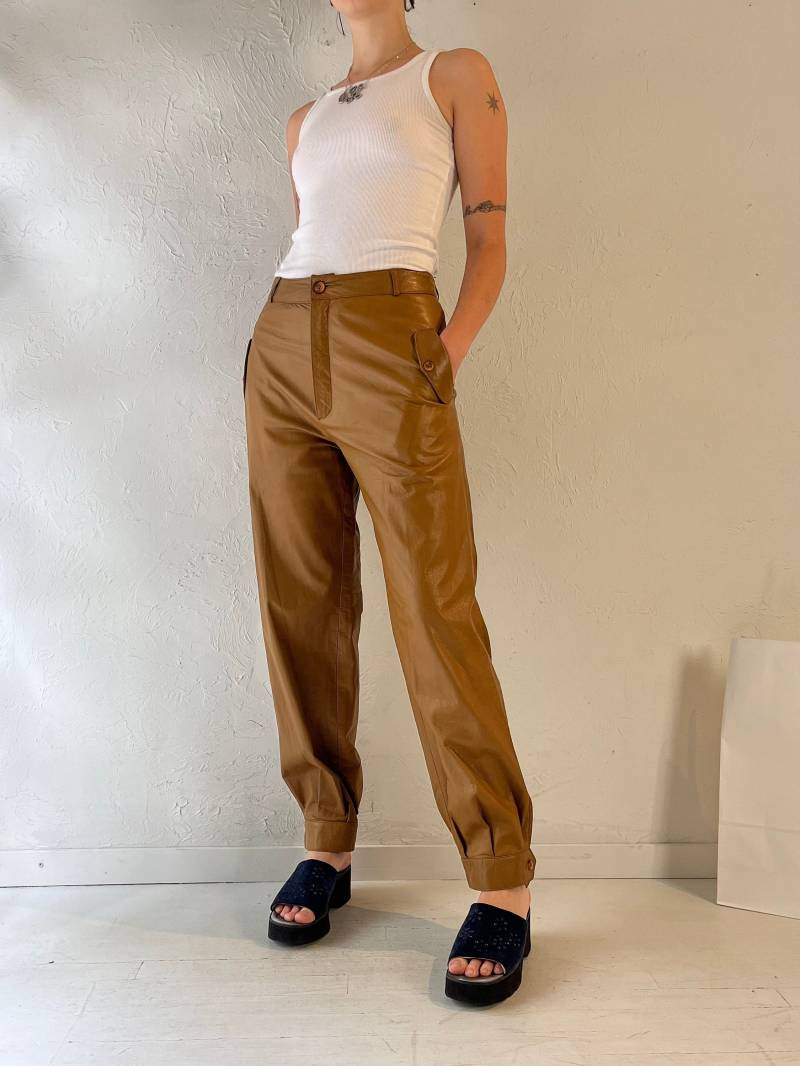 80Er Jahre "Carla' Braune Leder Hose/Medium von TheWildHoneyShop