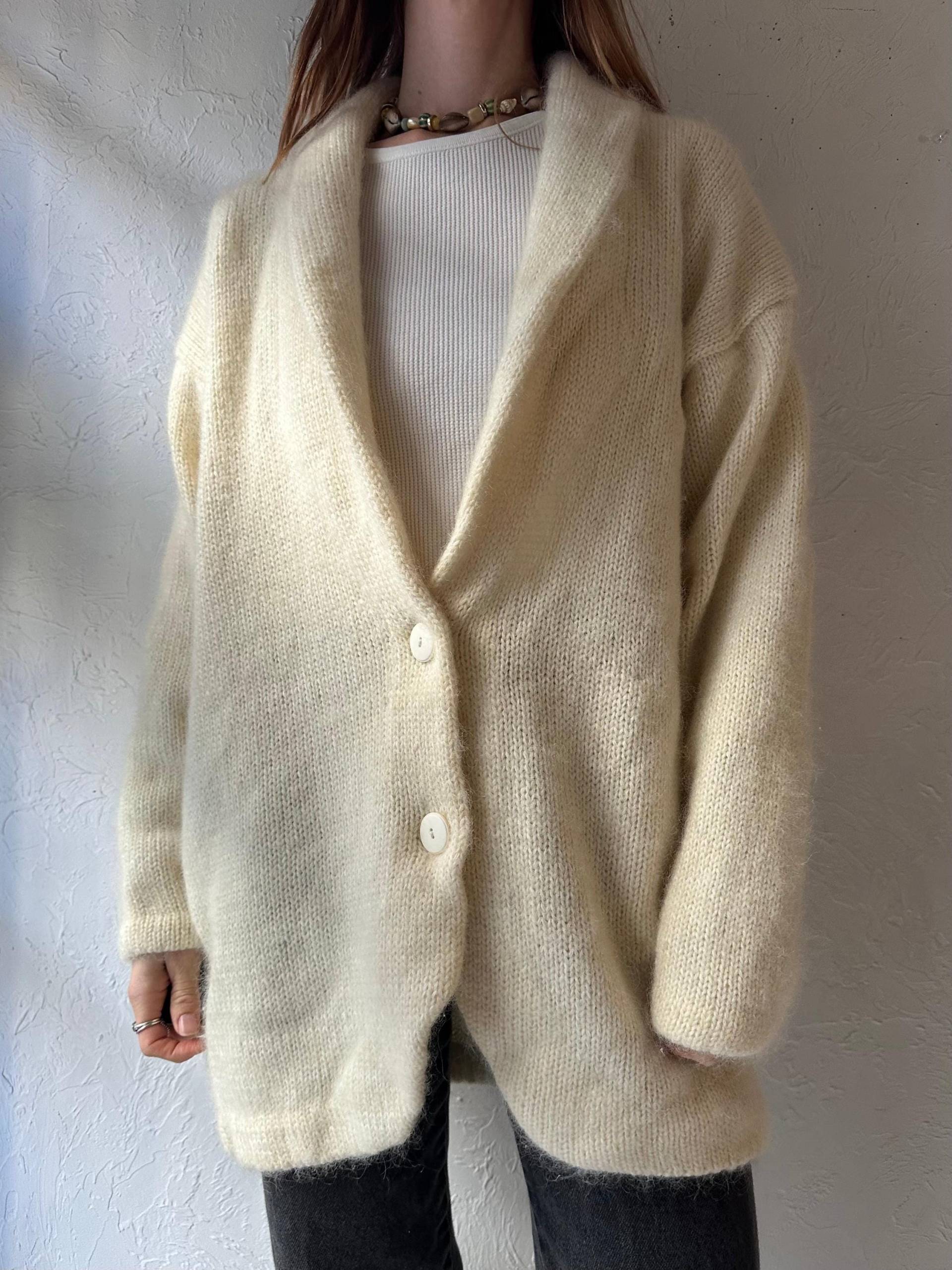 80Er Jahre "Cin Cin' Cream Knit Cardigan Sweater/Medium von TheWildHoneyShop