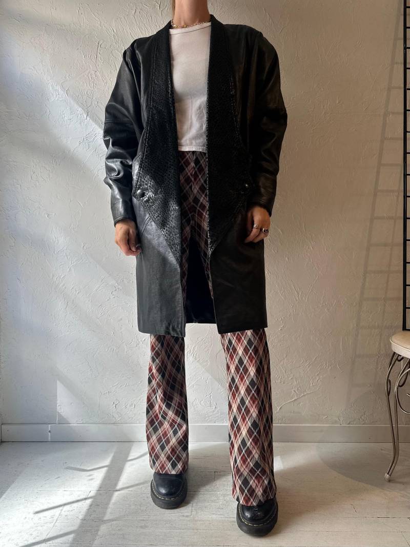 80Er Jahre Schwarzer Ledermantel/Medium von TheWildHoneyShop