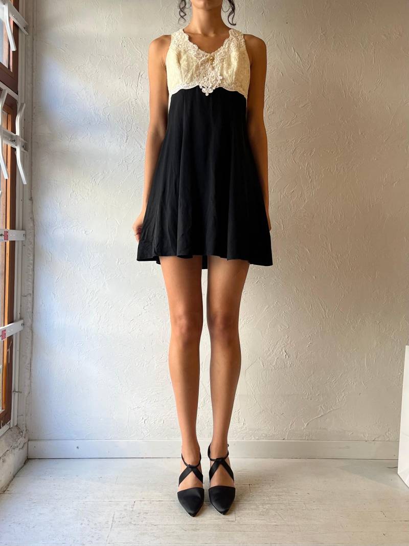 80Er "Nu Mode' Schwarzes Spitze Formelles Mini Kleid/Small von TheWildHoneyShop
