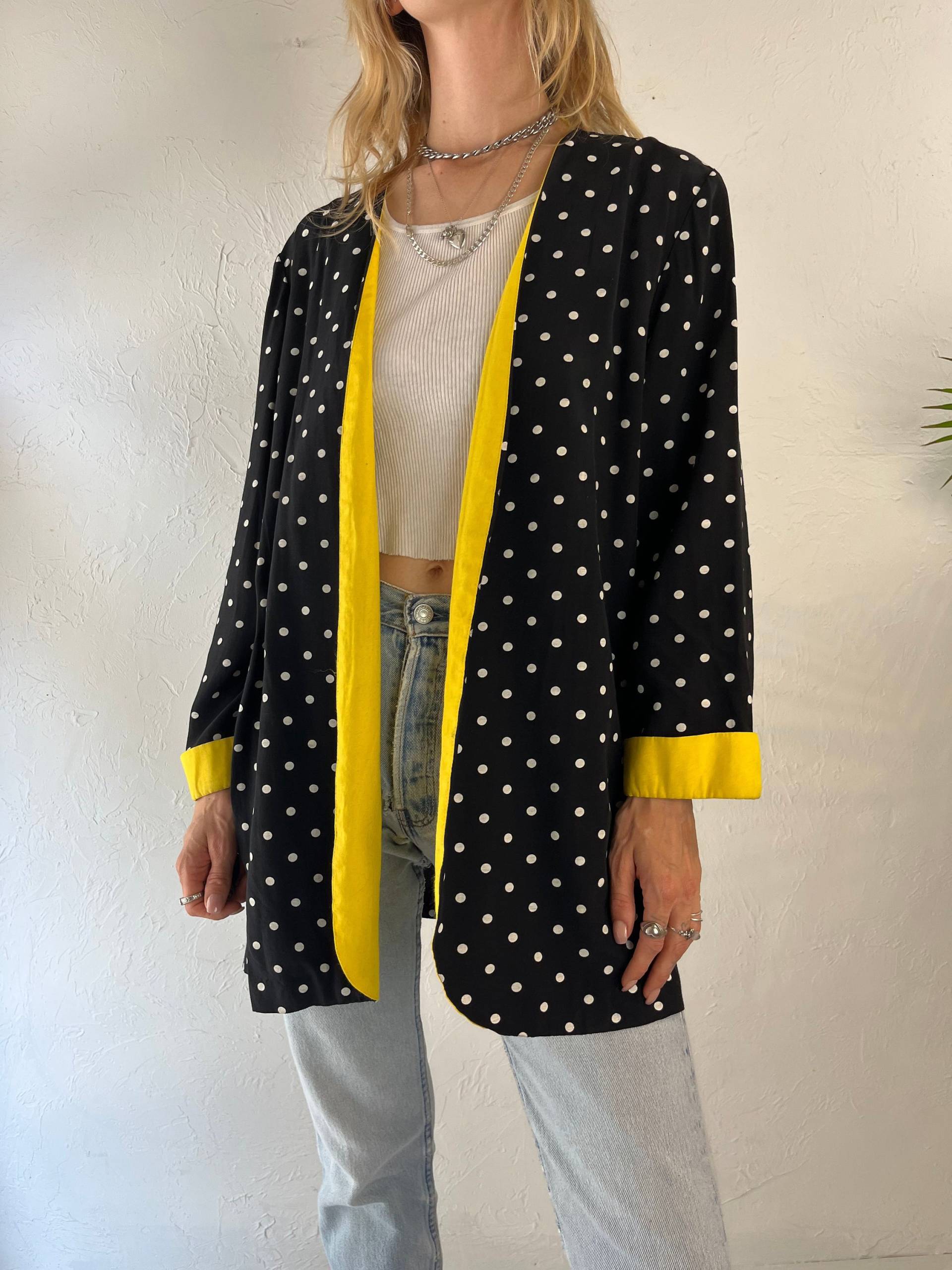 80Er "Periwinkle' Schwarze Polka Dot Blazer Jacke/Medium von TheWildHoneyShop