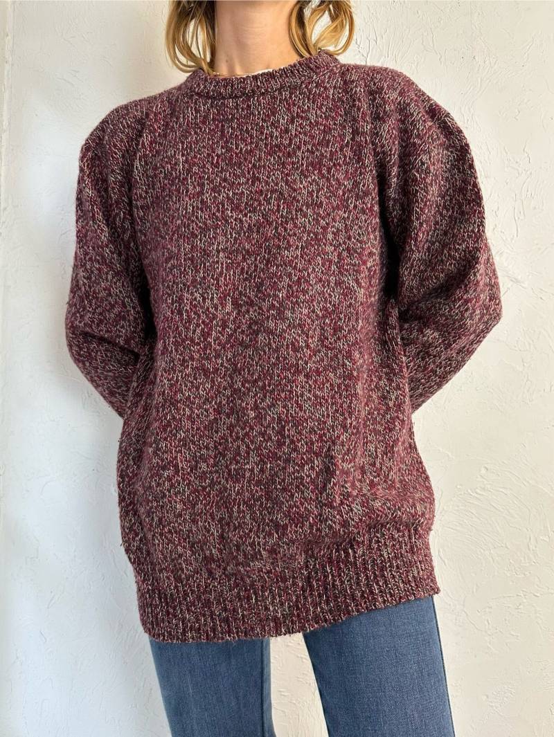 90Er "Ems' Burgunderfarbener Strickpullover/Large von TheWildHoneyShop