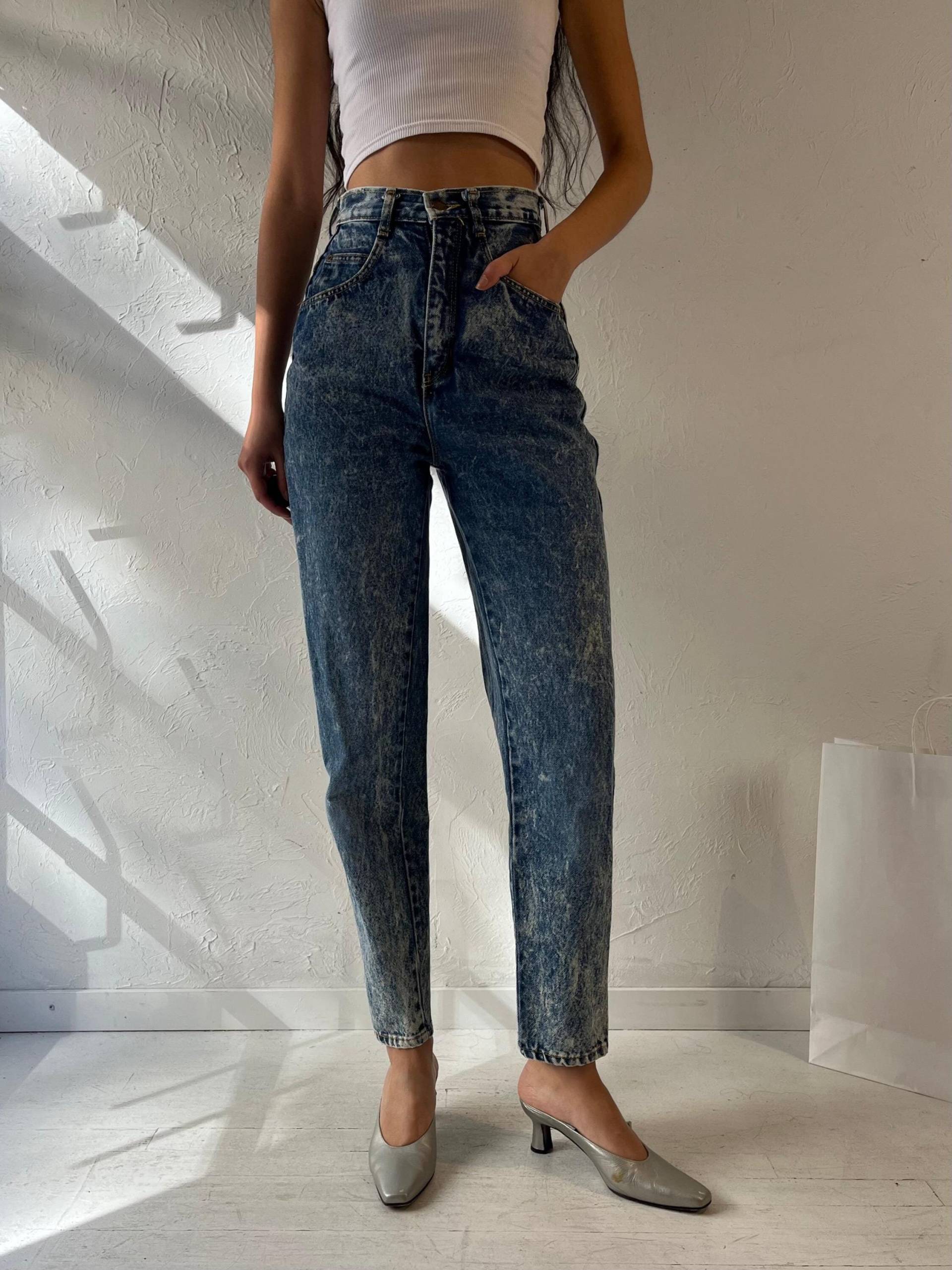 90Er "Hollywood Ära' High Waisted Acid Wash Skinny Jeans/25 von TheWildHoneyShop