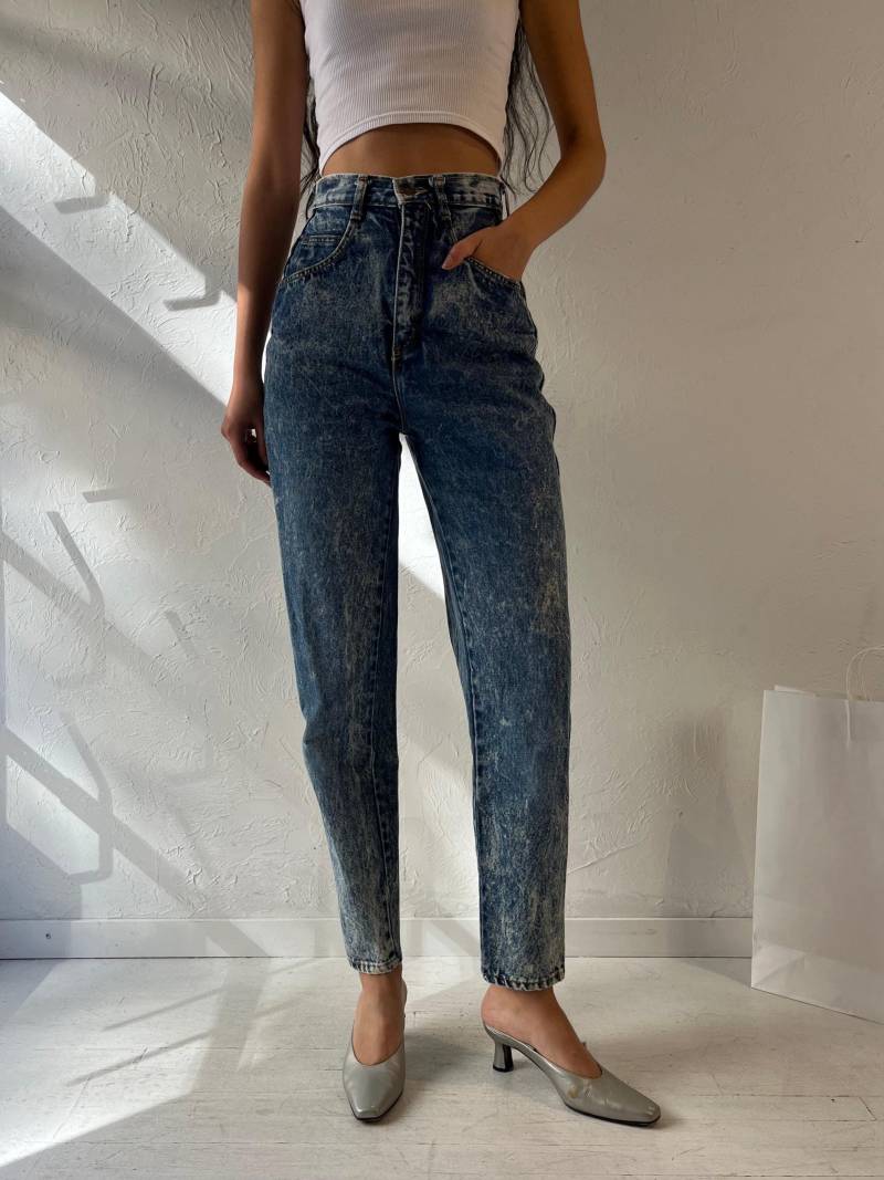 90Er "Hollywood Ära' High Waisted Acid Wash Skinny Jeans/25 von TheWildHoneyShop