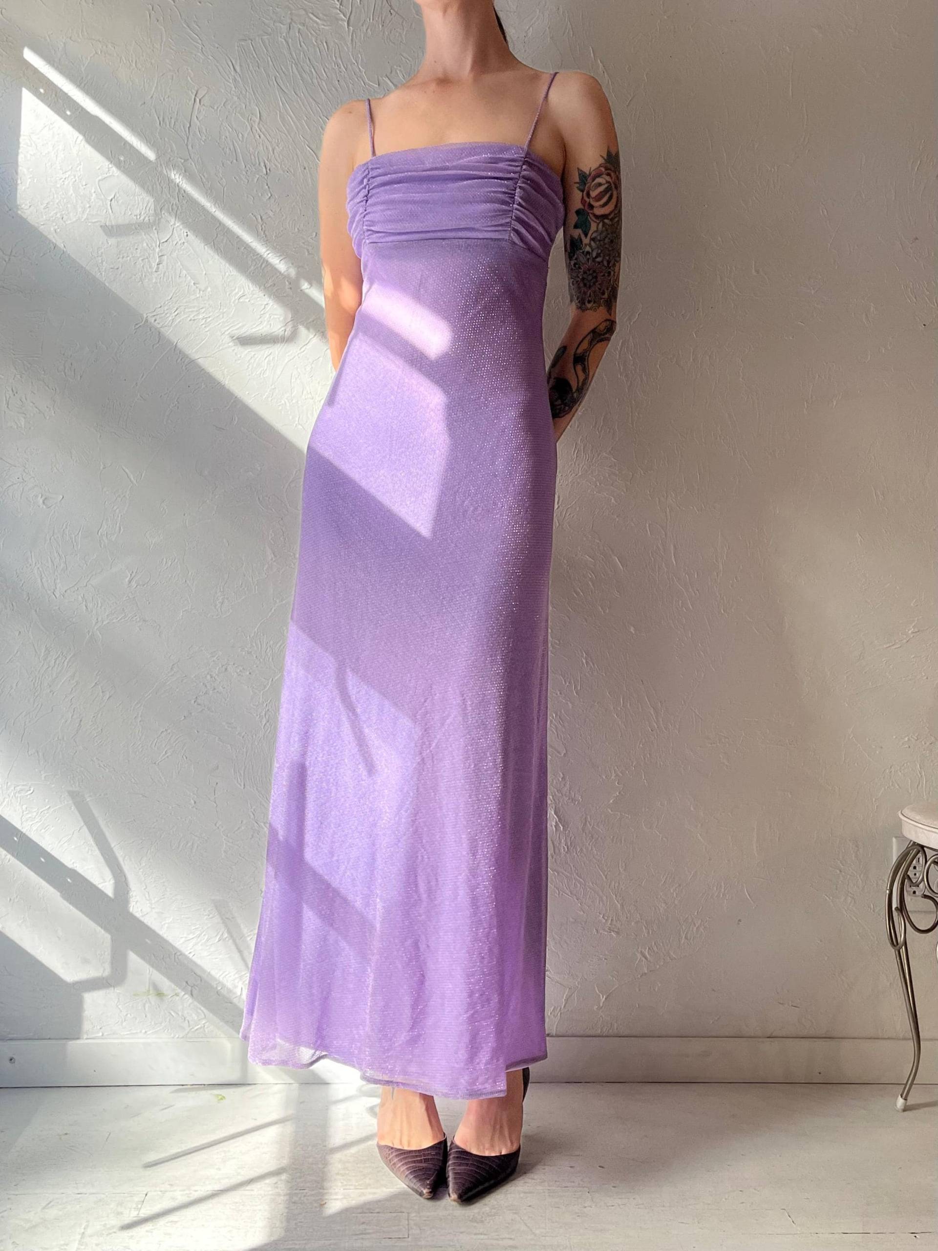 90Er Jahre "Be Smart' Formelles Lila Maxi Kleid/Small von TheWildHoneyShop