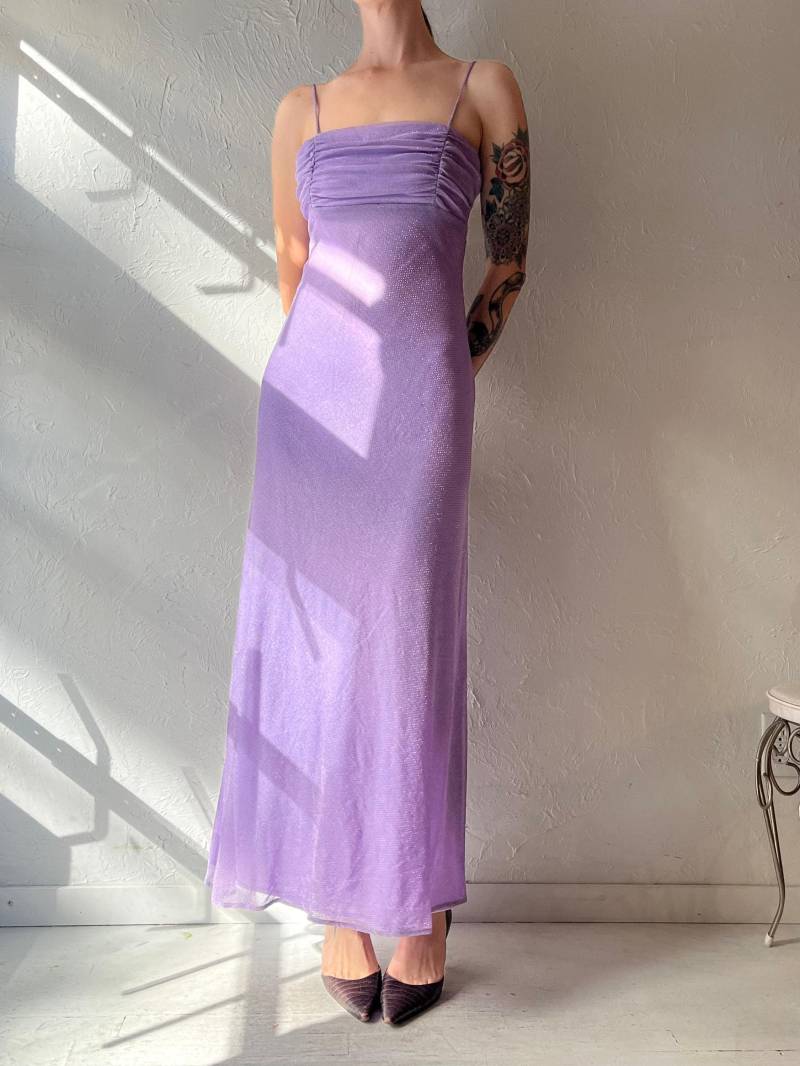 90Er Jahre "Be Smart' Formelles Lila Maxi Kleid/Small von TheWildHoneyShop