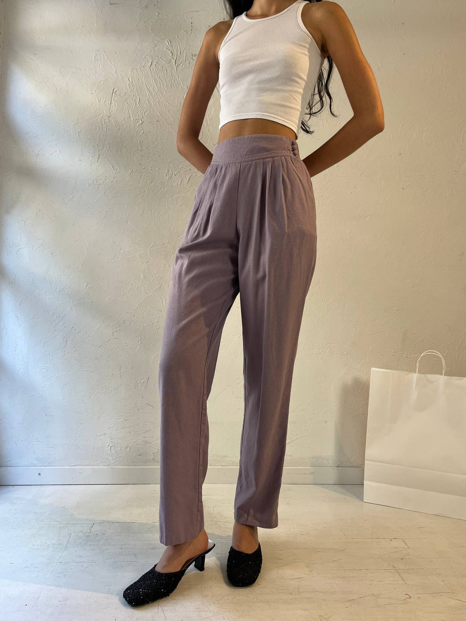 90Er Jahre "Chaus' Lila Rohseide Hose/Small von TheWildHoneyShop