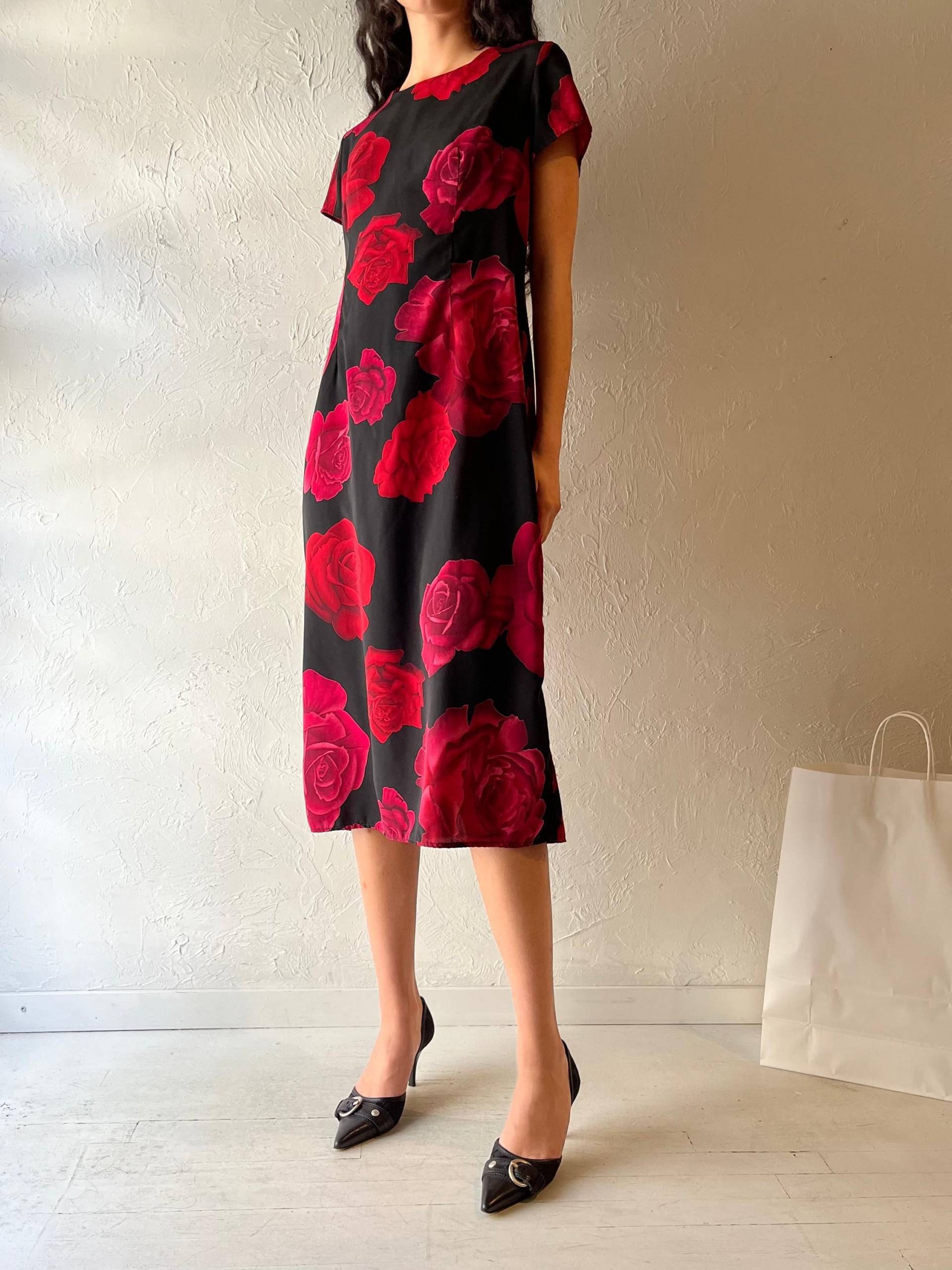 90Er Jahre "Fairweather' Floral Print Kleid/Medium von TheWildHoneyShop