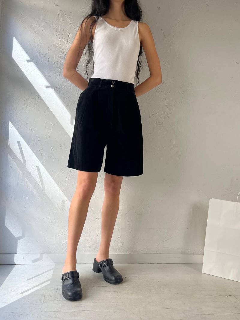 90Er Jahre "Pelle' Schwarze Wildleder Shorts/Small von TheWildHoneyShop
