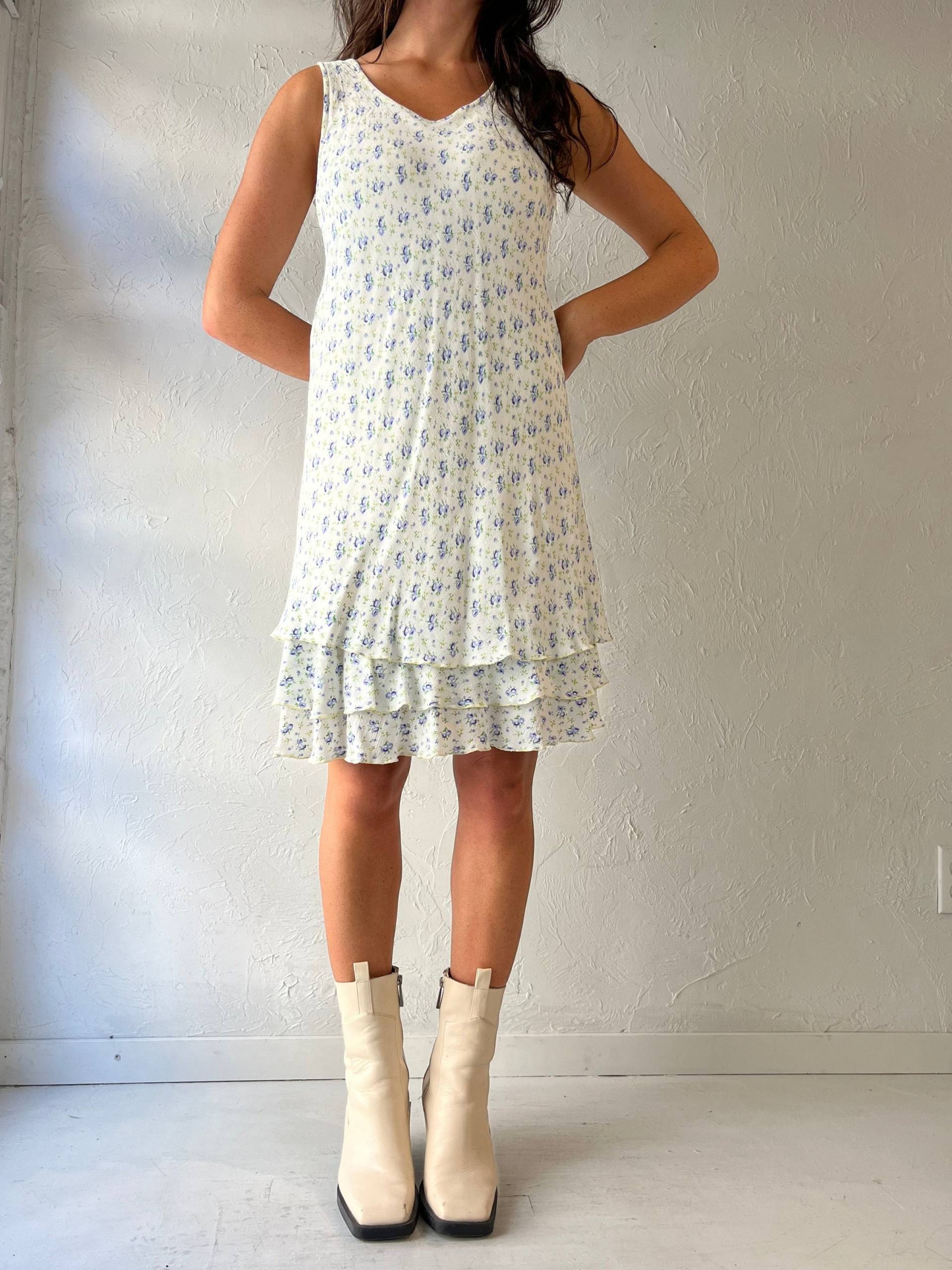 90S "April Cornell' Blumen Print Midi Kleid/Small von TheWildHoneyShop