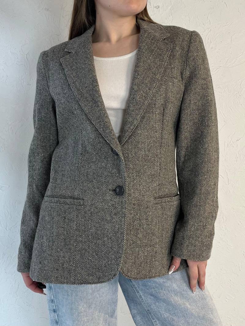 90S "Ashley Brooke' Grauer Hahnentritt Blazer Jacke/Small von TheWildHoneyShop