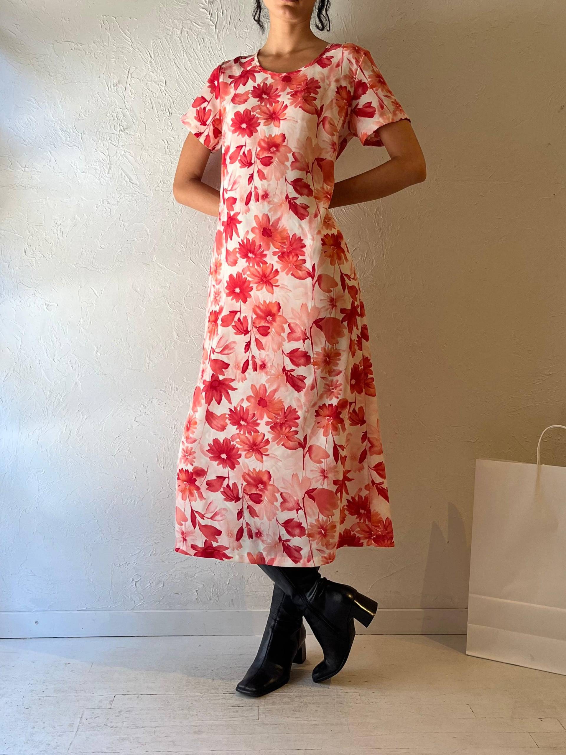 90S "Carol Reed' Pinkes Geblümtes Kleid von TheWildHoneyShop