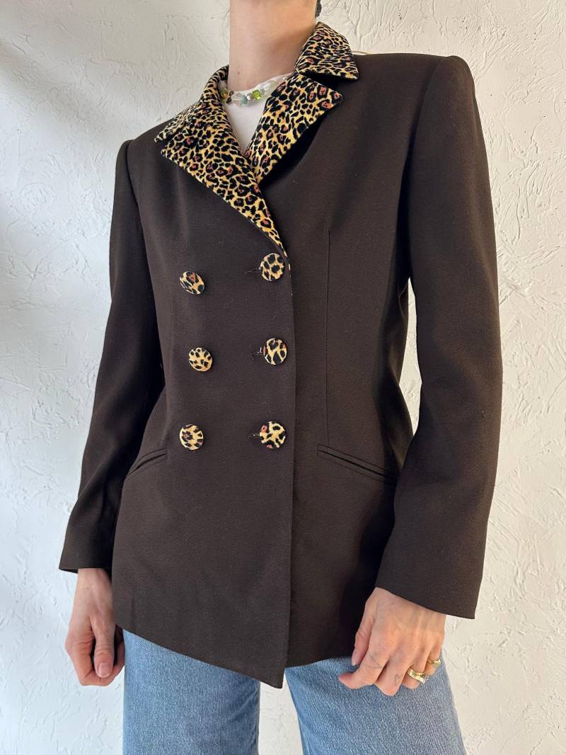 90S "Jules Miller' Leopard Blazer Jacke/Small von TheWildHoneyShop