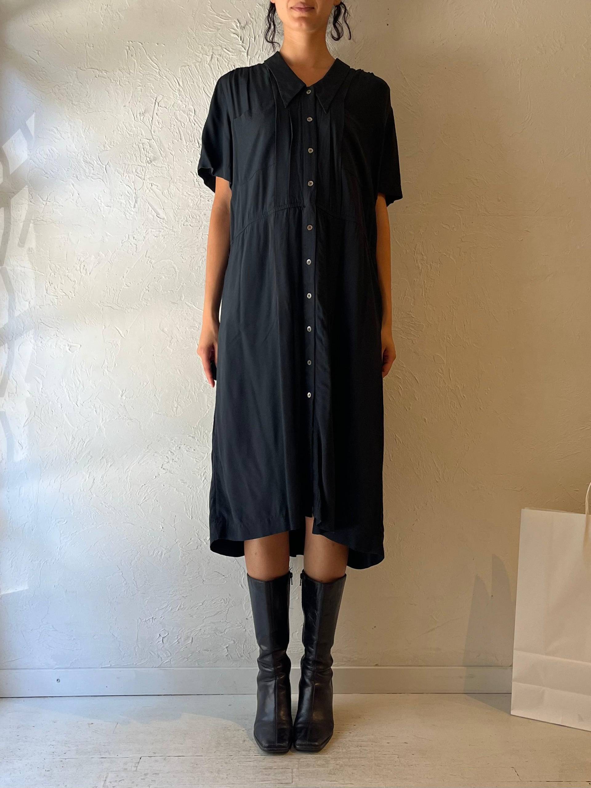90S "Liz Claidose' Schwarzes Shirt Kleid/Large von TheWildHoneyShop