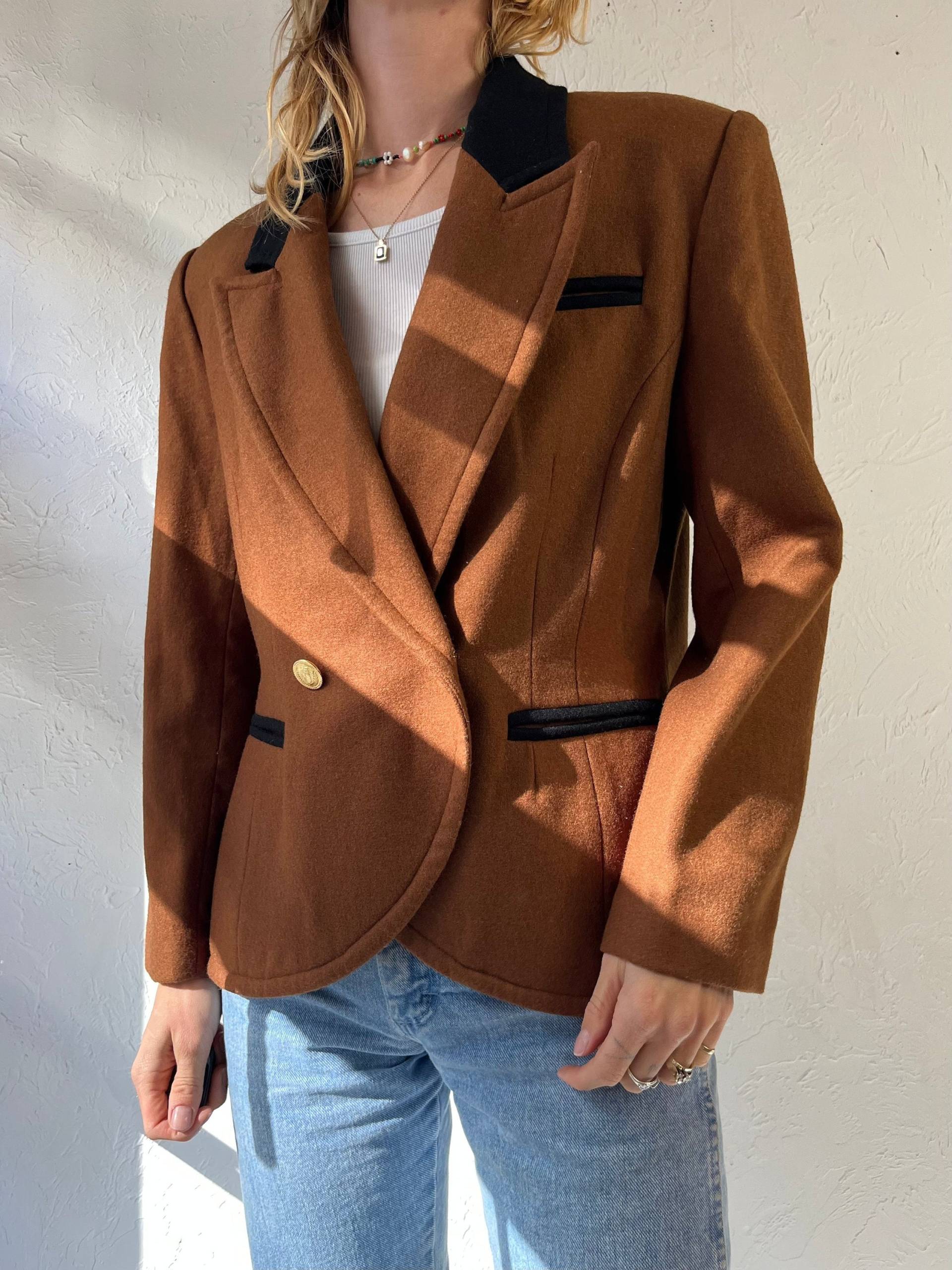 90S "No One' Braune Wolle Blazer Jacke/Medium von TheWildHoneyShop