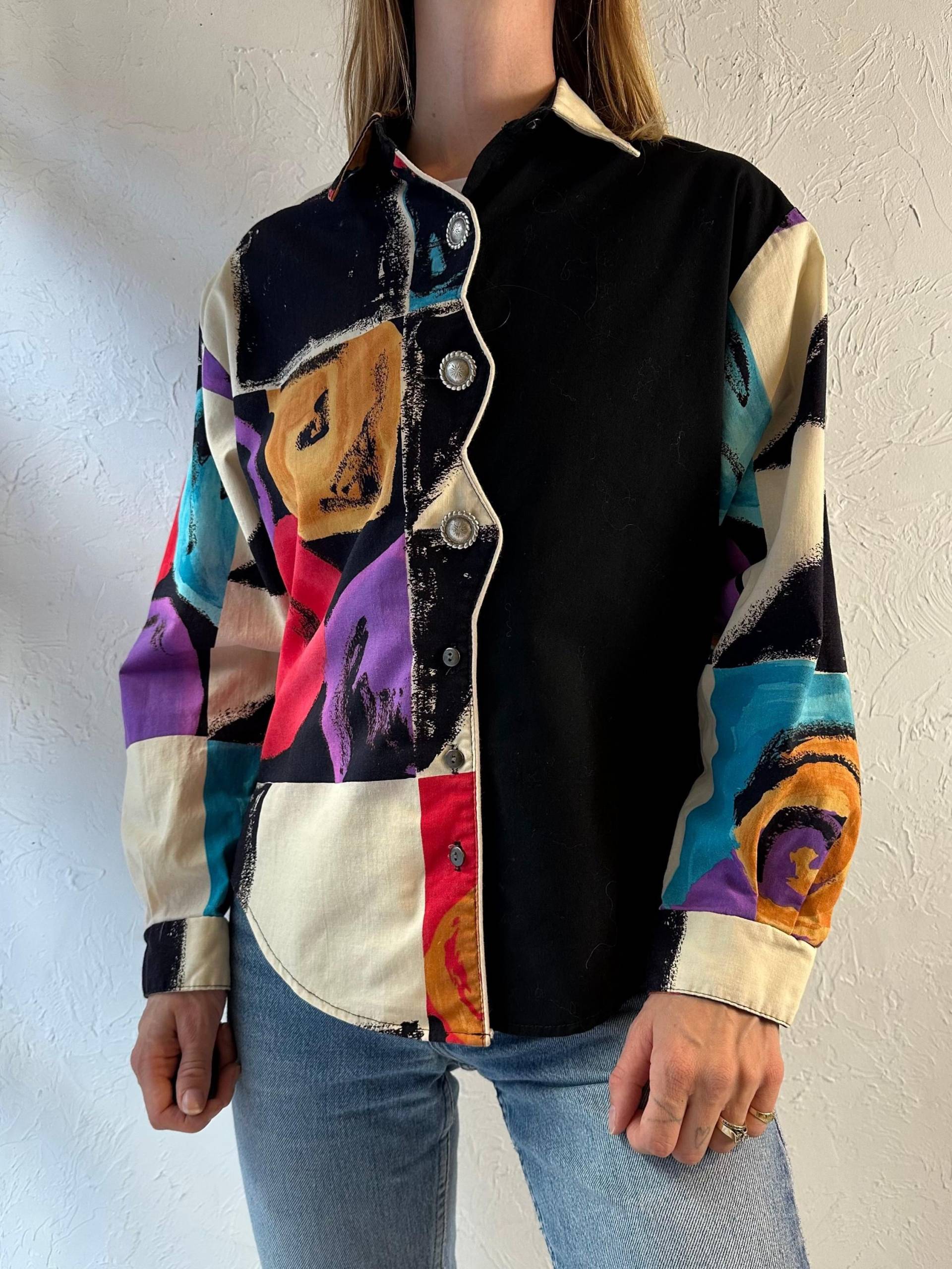 90S "Rough Rider' Abstraktes Westernhemd/Small von TheWildHoneyShop