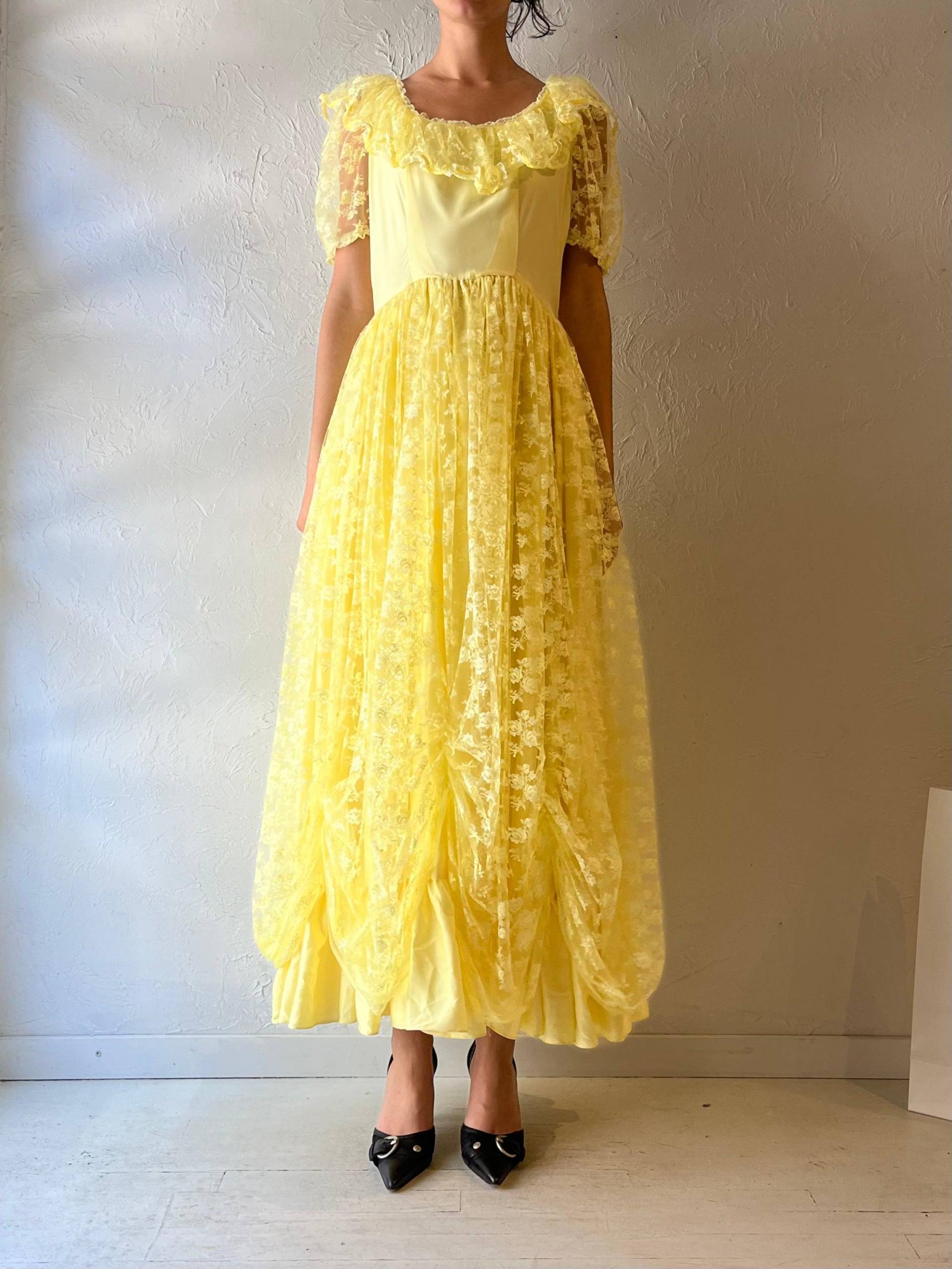 Handgemachtes Gelbes Abendkleid/Medium von TheWildHoneyShop