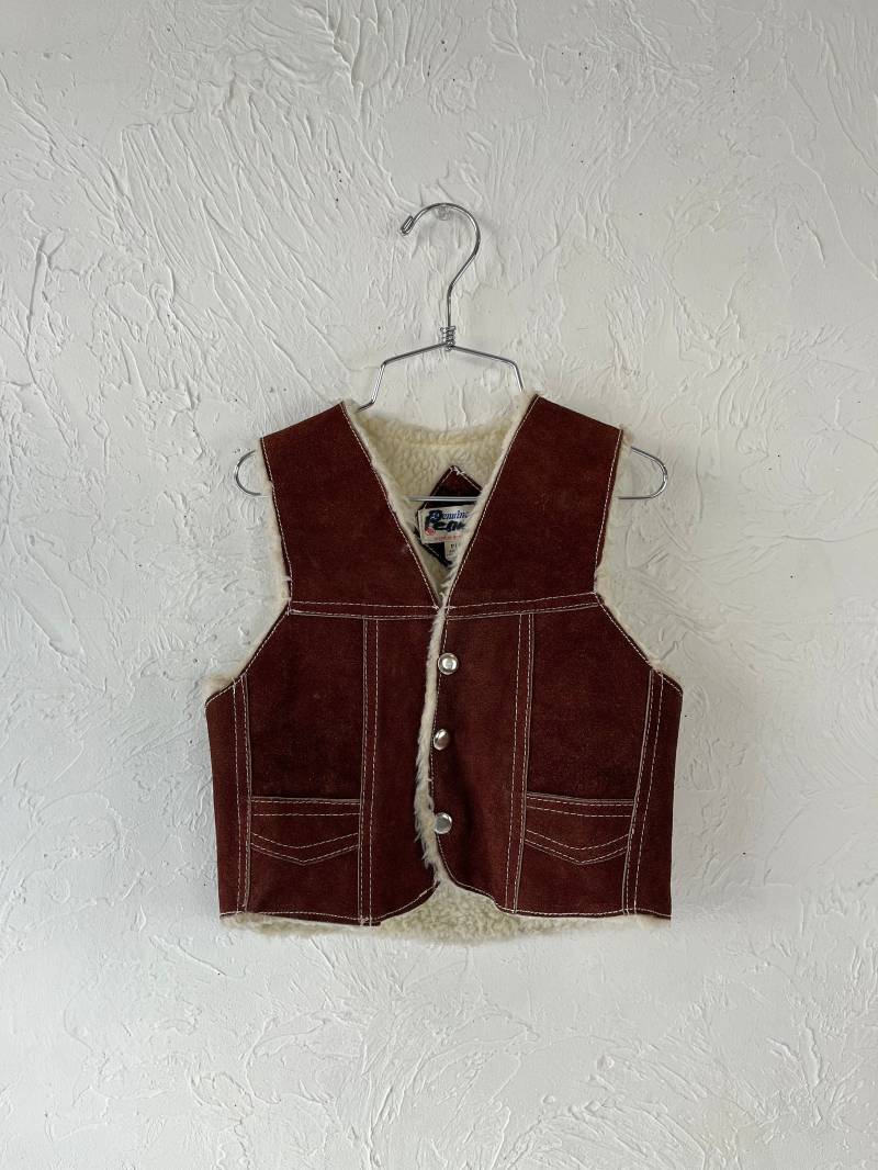 Vintage "Genuine Leather' Wildleder Kinderweste/5T von TheWildHoneyShop