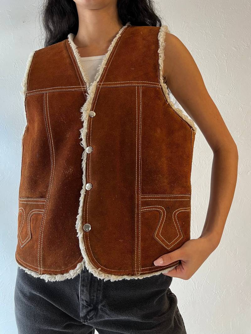 Vintage "Genuine Leather' Wildleder Lederweste/Large von TheWildHoneyShop