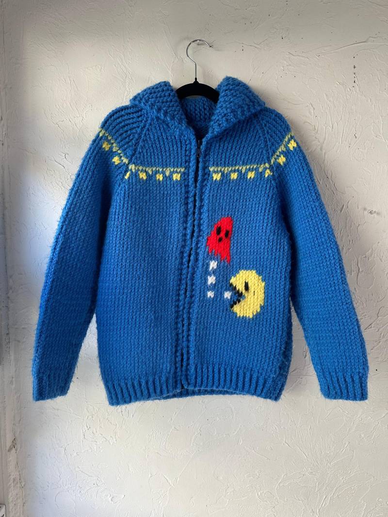 Vintage Handgestrickt Für Kinder Pac Man Pullover/10 - 12 von TheWildHoneyShop