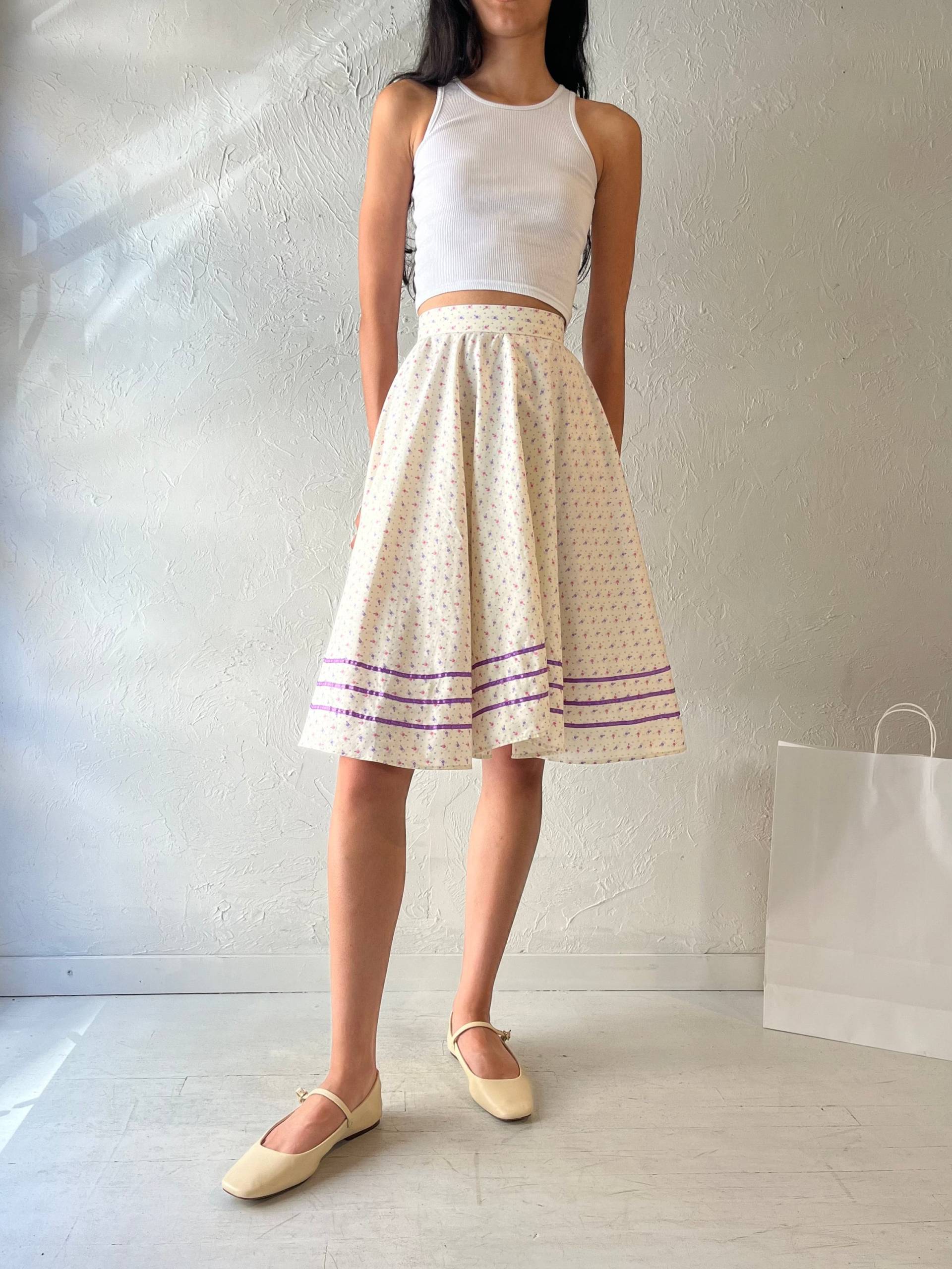 Vintage Handmade Floral Midi Rock/Xs von TheWildHoneyShop