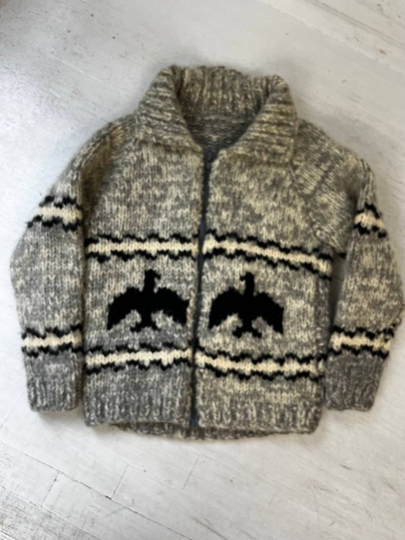 Vintage Kinder Grau Wolle Adler Zip Up Pullover/Jugend Medium - Large von TheWildHoneyShop