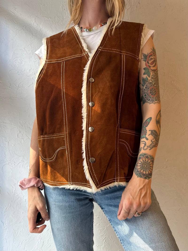 Vintage Wildleder Lederweste Large von TheWildHoneyShop