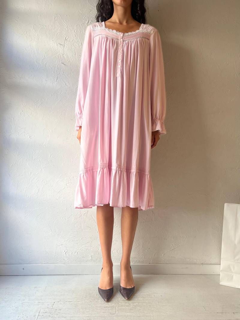 Y2K "Eileen West' Rosa Langarm Baumwollkleid/Large von TheWildHoneyShop