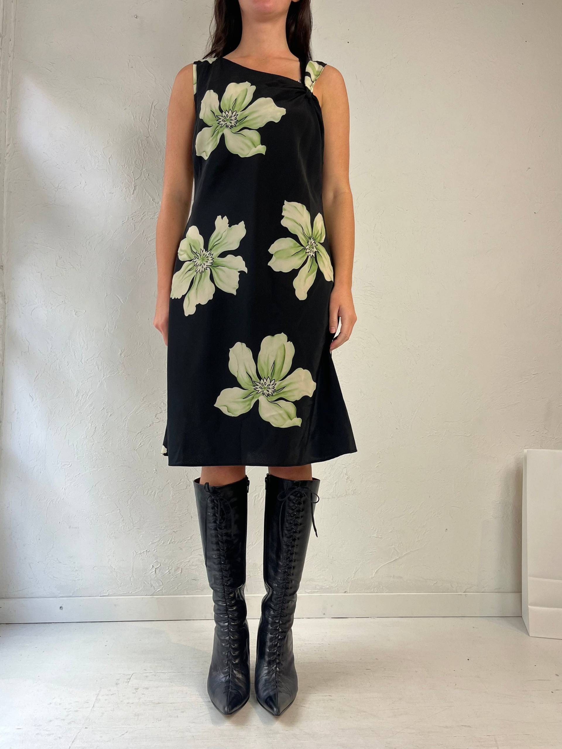 Y2K "Jessica' Grünes Blumen Print Midi Kleid/Medium von TheWildHoneyShop