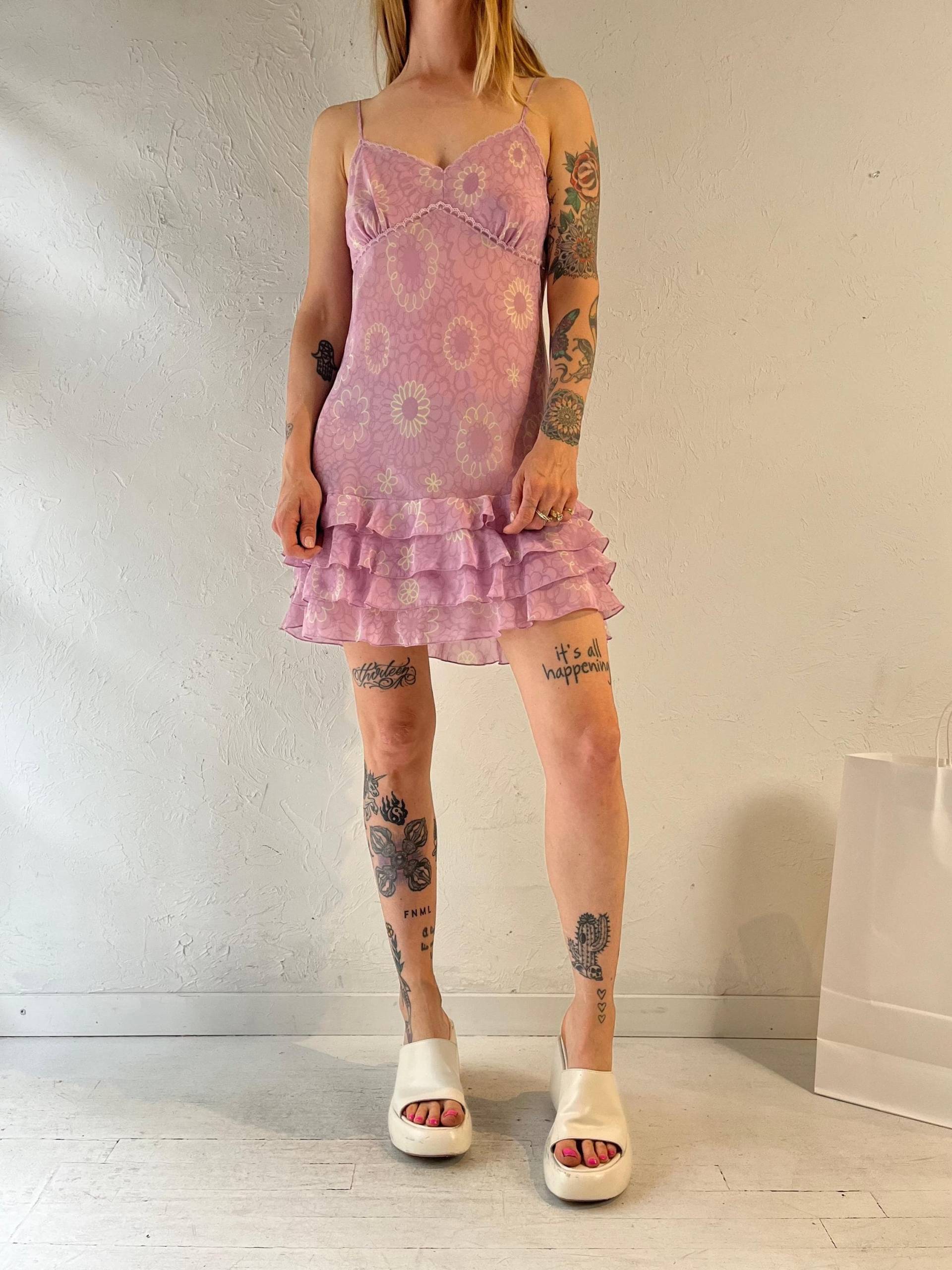 Y2K "La Vie En Rose' Floral Mini Slip Dress/Large von TheWildHoneyShop