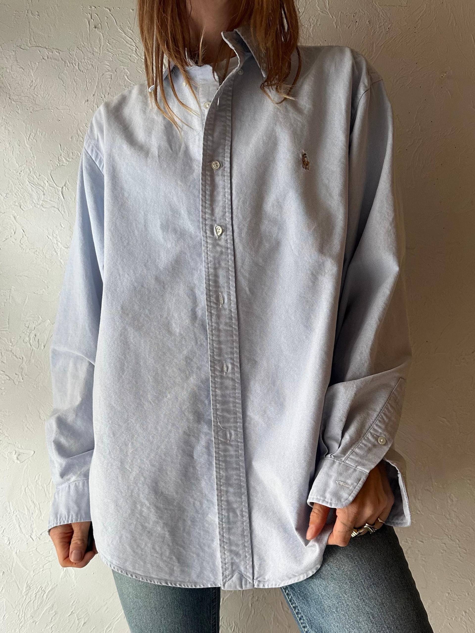 Y2K "Ralph Lauren' Baby Blaues Hemd Mit Knöpfen/S von TheWildHoneyShop