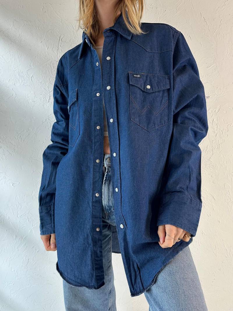 Y2K "Wrangler' Denim Snap Up Westernhemd/Xl von TheWildHoneyShop