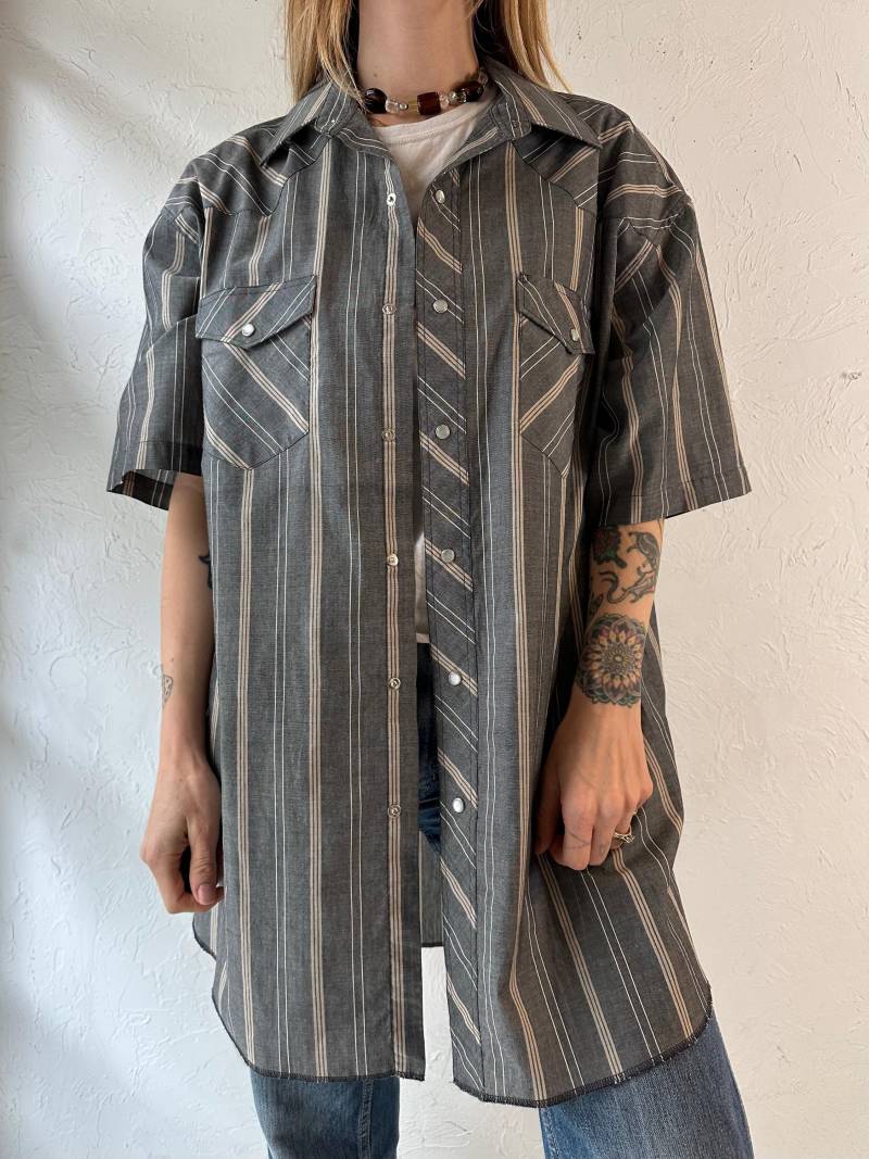 Y2K "Wrangler' Graues Snap Up Westernhemd/Xl von TheWildHoneyShop