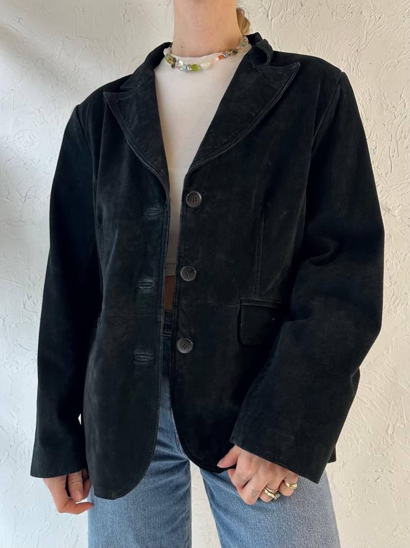 Y2K "st Johns Bay' Schwarze Wildlederjacke/Large von TheWildHoneyShop