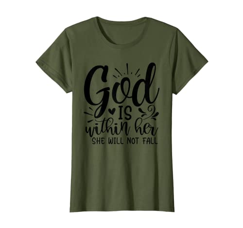 Damen God is Within Her Believer Bibelvers Scripture T-Shirt Damen God is Within Her Believer Bibelvers Scripture T-Shirt von TheWitness