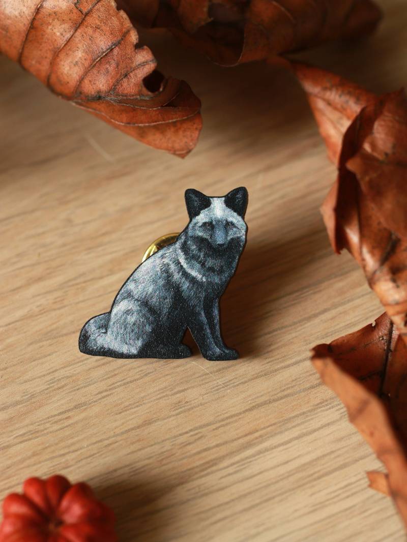 Silber Fuchs Pin - Junges Brosche Holz Abzeichen Schmuck Herbst Outfit Cottagecore Holzschmuck Geschenkidee von TheWoodsofWonder