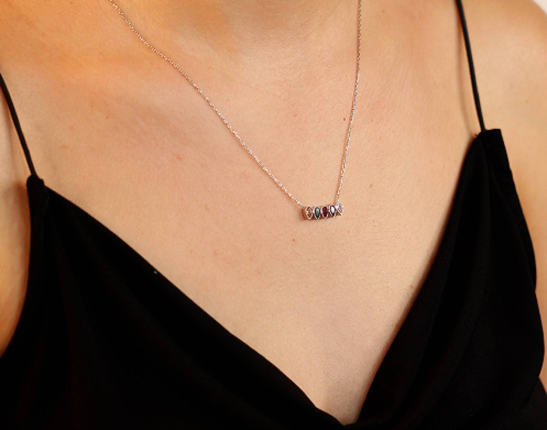 Familien Geburtsstein Halskette, Personalisierte Silber Geburtstagsgeschenk, Muttertagsgeschenk, Weihnachtsgeschenk, Jahrestag Geschenk Familien Geburtsstein Halskette, Personalisierte Silber Geburtstagsgeschenk, Muttertagsgeschenk, Weihnachtsgeschenk, Jahrestag Geschenk von TheWrenJewellery