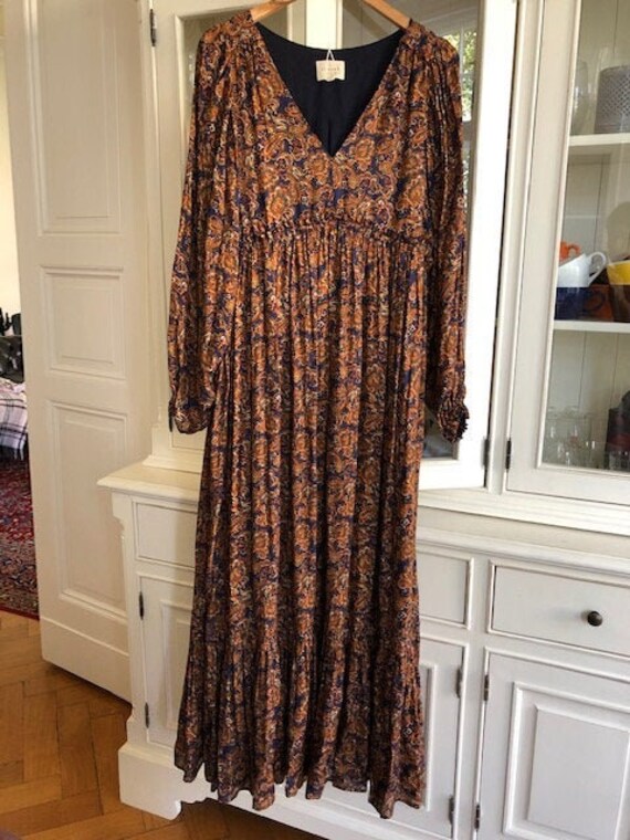 Beautiful French Maxi Boho Dress Paisley Size Fr 40 von TheYesteryear