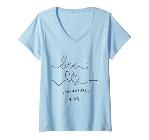 Damen Liebe ist in der Luft T-Shirt mit V-Ausschnitt von Thea Design