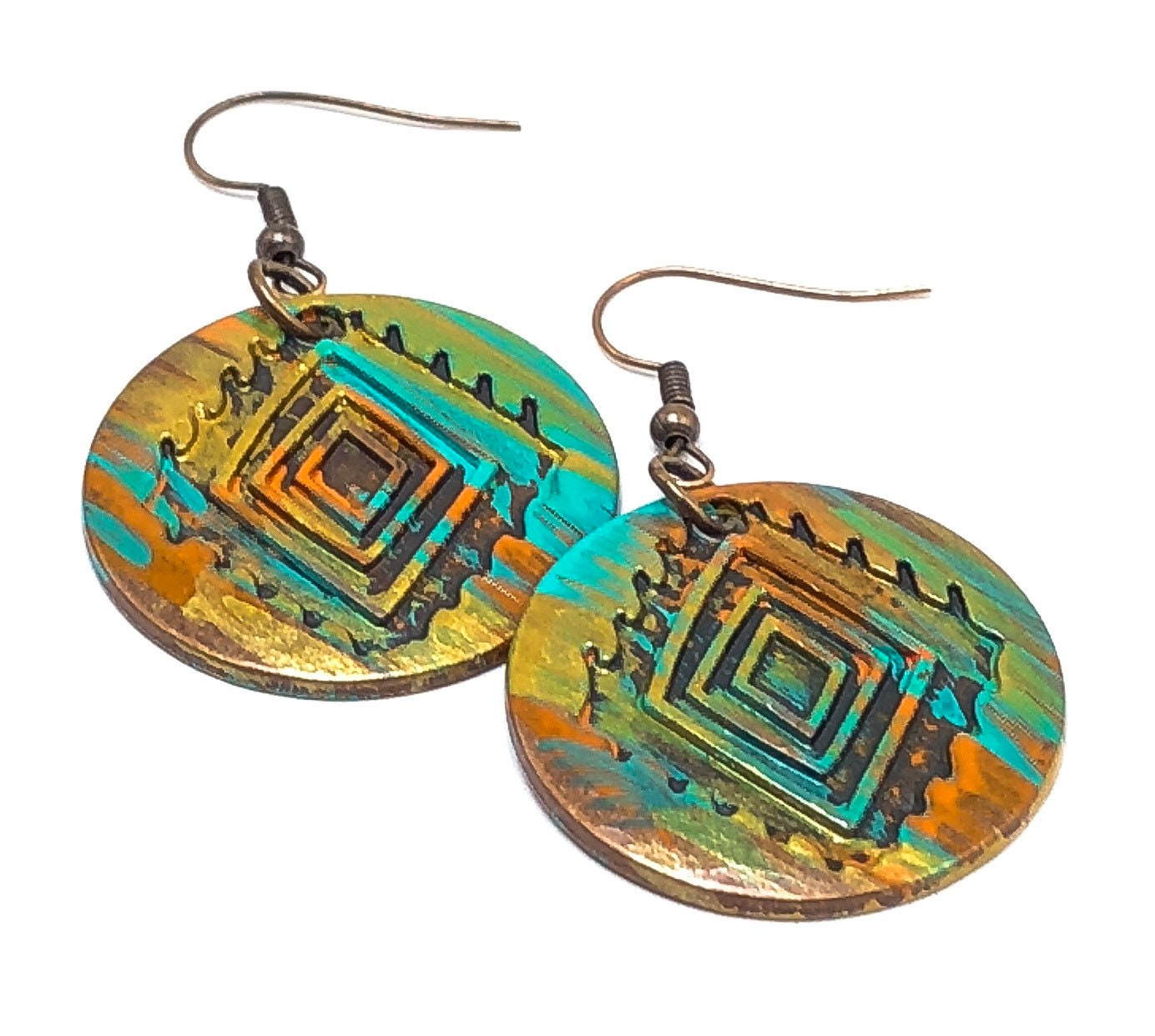 Herbst Schmuck, Geschenkideen Für Sie, Boho Ohrringe, Handbemalte Southwestern Ohrringe von TheaDesignConcepts
