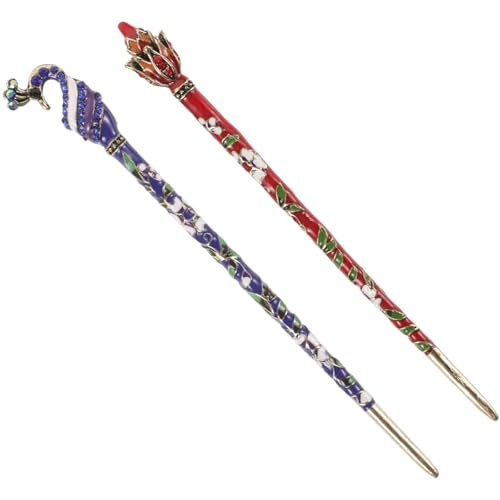 2 x Metall-Haarspangen für Damen, Retro-chinesisches Haar-Accessoire, Haarstäbchen von Theaque