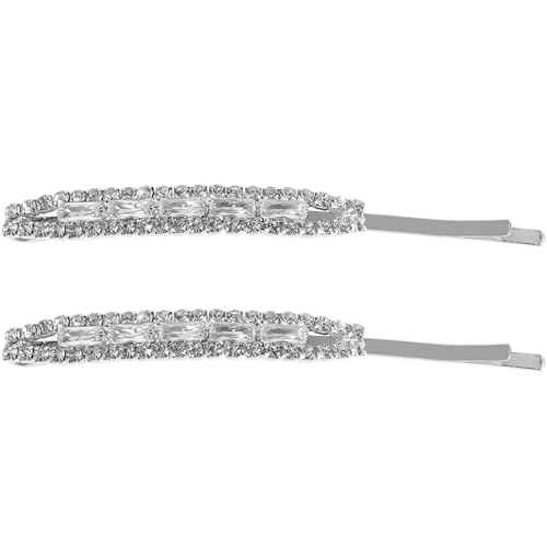 Glitzernde Strass-Haarspangen für Damen, Haar-Accessoires, stilvolle Haarspangen, Braut-Haarspangen, Hochzeits-Haarschmuck, 2 Stück von Theaque