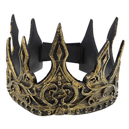 Halloween Krone Kopfschmuck PU Schaum 3D königliche mittelalterliche Königskrone antike Tiara Stirnband für Halloween Party Cosplay Show Requisiten von Theaque