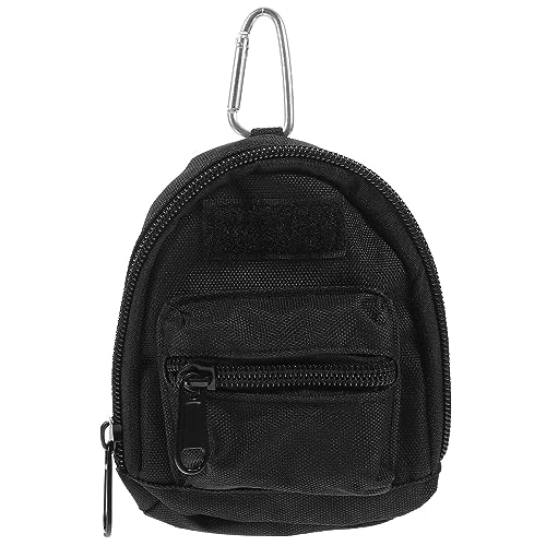 Leung Mini-Tasche für Kopfhörer, kleine Tasche, Schlüsselanhänger, Geldbörse, Schwarz , 12X9cm von Theaque