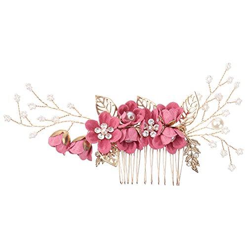 Modisches Hochzeitshaarkamm-Set, florale Strasssteine, Kristall, Braut-Kopfschmuck, Haarspangen, Zubehör für Frauen, Bräute, Brautjungfern, Mädchen, Hochzeitskleid-Zubehör (Stil 6) von Theaque