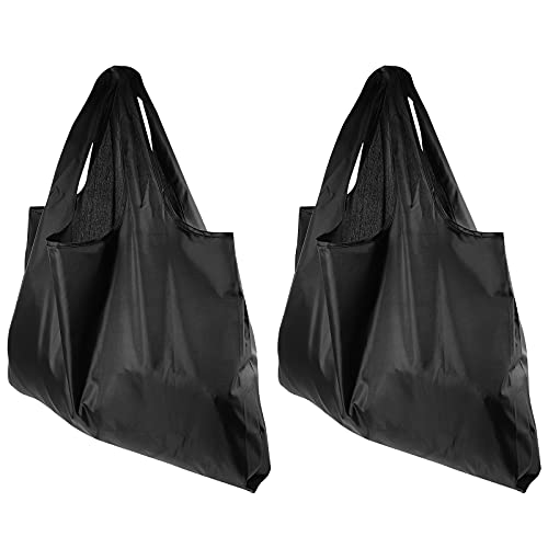 Theaque 2 tragbare Einkaufstaschen, Schultertaschen, Tragetaschen, Stoffhandtaschen (schwarz), Schwarz von Theaque