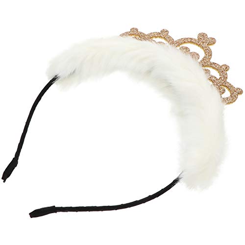 Theaque Krone Stirnband Glitzer Weihnachten Haarband Damen Mädchen Haarschmuck Kopfschmuck für Cosplay Weihnachtsdekoration Partyzubehör Geschenk (Gold) von Theaque