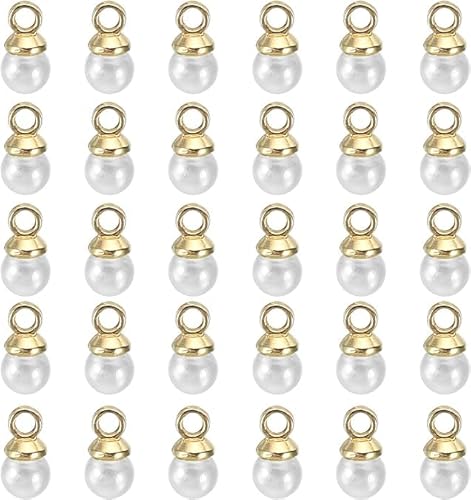 Theaque Perlen-Charm, 100 Stück, Kunstperlen, Anhänger, DIY, für Schmuckherstellung, Armbänder, Ohrringe, Halsketten, Bastelarbeiten, 6 mm, Perle von Theaque